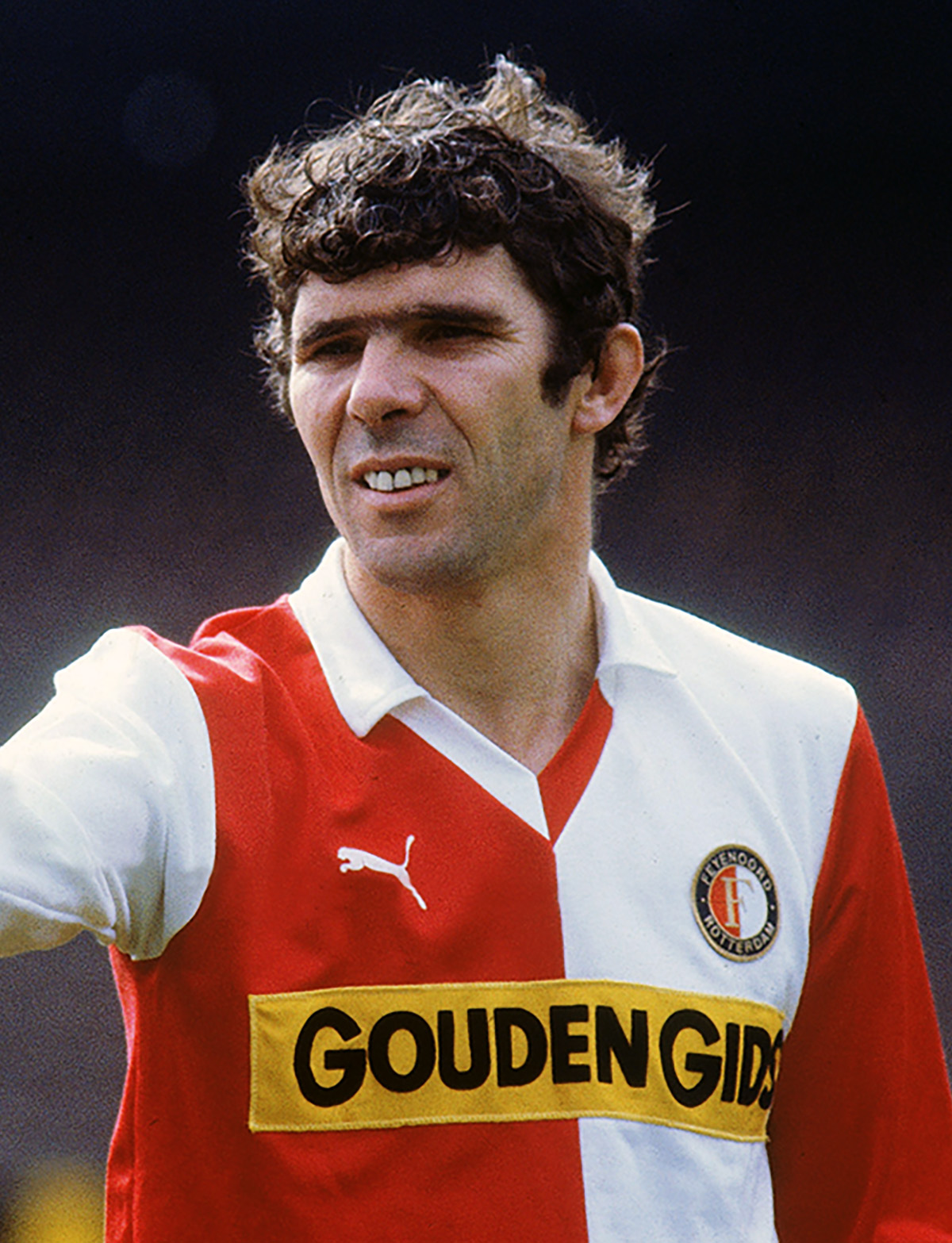 Willem van Hanegem bij Feyenoord in het PUMA shirt