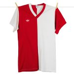 1979 - 1980 Adidas Feyenoord thuisshirt Rood-wit, Rugnummer 20, Made in West-Germany