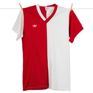 1979 - 1980 Adidas Feyenoord thuisshirt Rood-wit, Rugnummer 20, Made in West-Germany