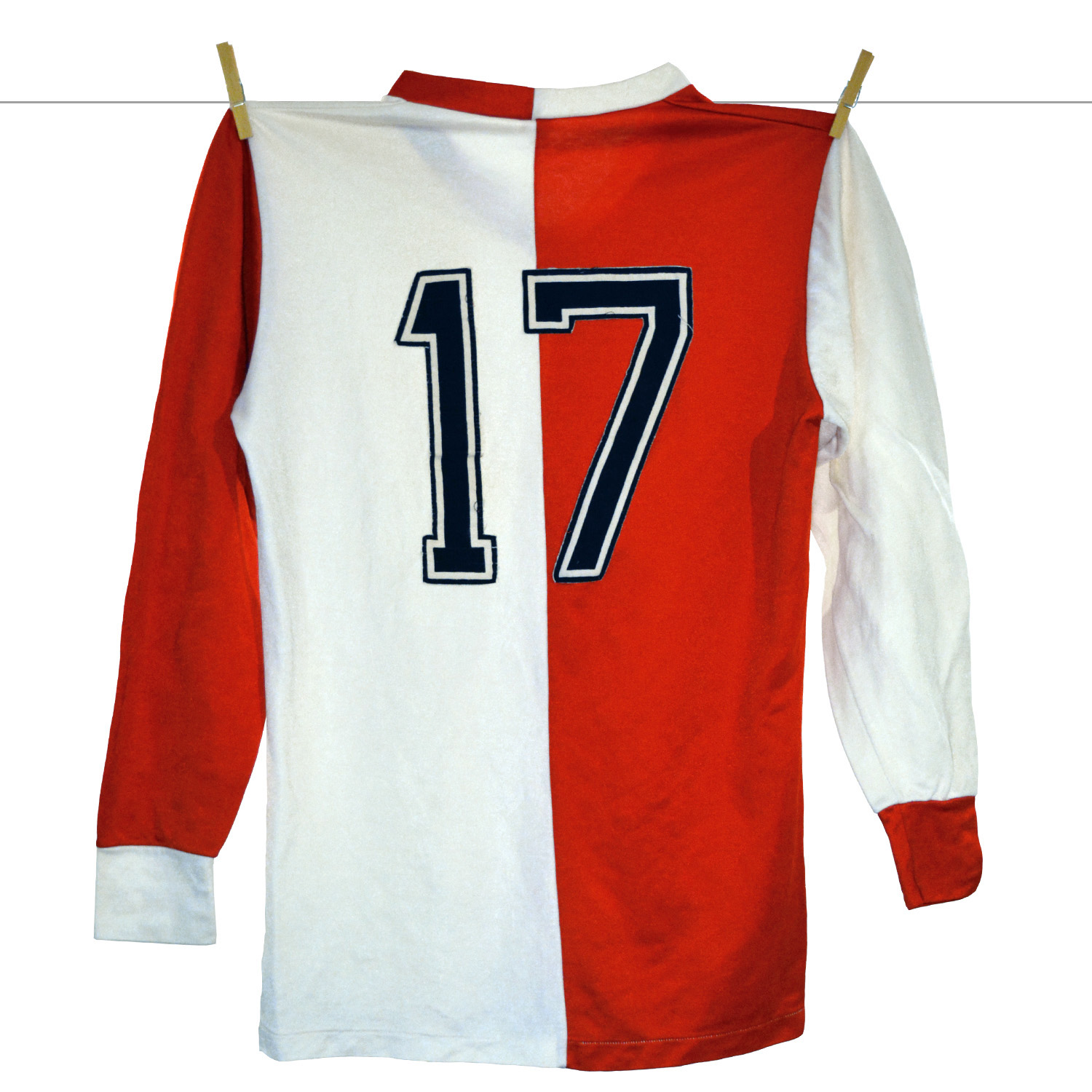 1980 - 1981, Adidas Erima Feyenoord Matchworn Thuisshirt, Nr. 17