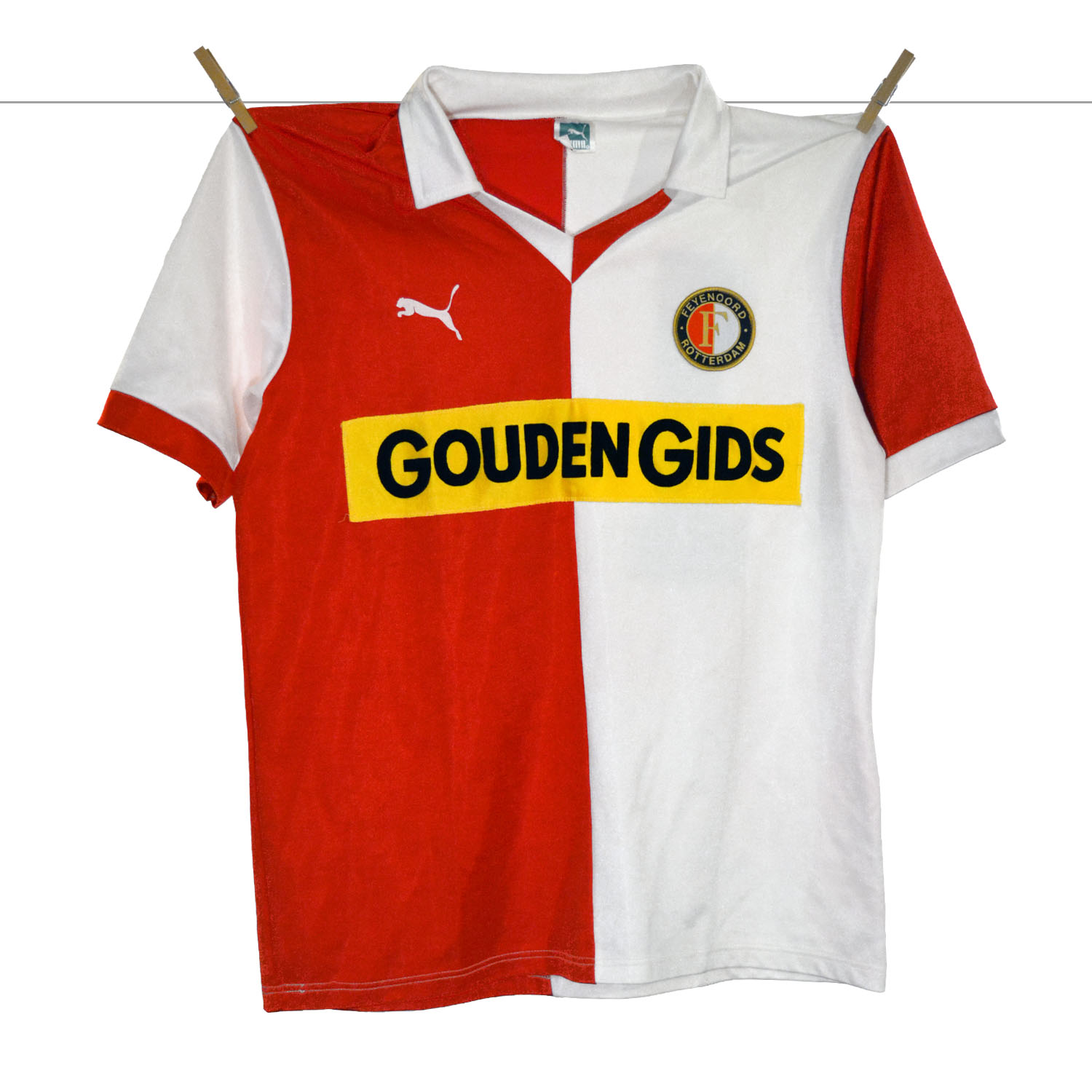 1983 - 1984, Matchworn PUMA Feyenoord Thuisshirt, Gouden Gids