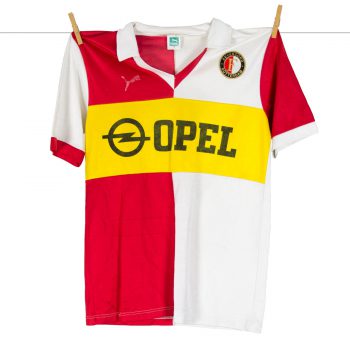 1985 - 1986, Matchworn PUMA Opel Feyenoord thuisshirt, Nr 3