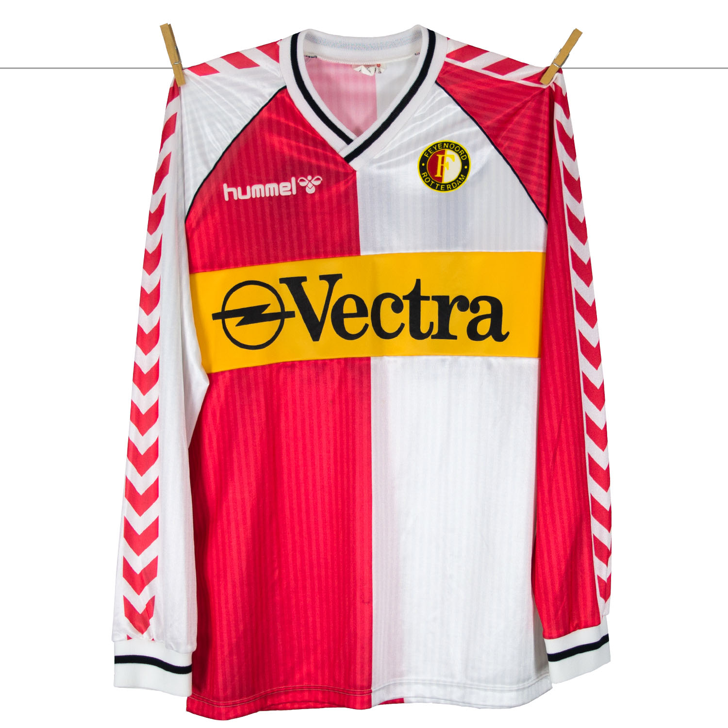 1988 - 1989 - Feyenoord Matchworn OPEL Vectra shirt made by Hummel in England