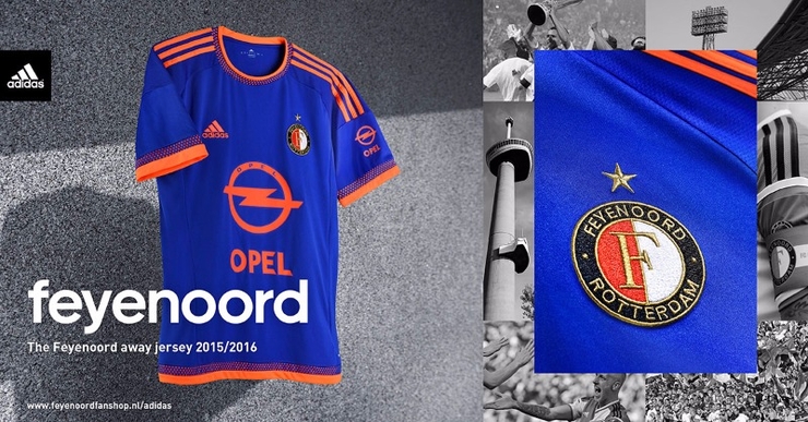 Feyenoord uitshirt 2015 - 2016, Blauw met Oranje